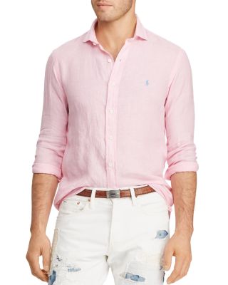 pink linen ralph lauren shirt