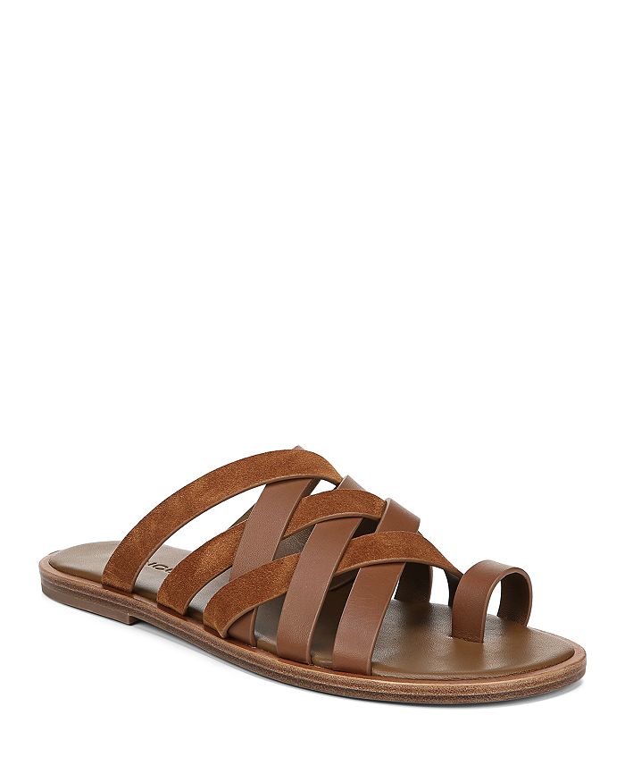 VINCE Women's Piers Leather & Suede Strappy Slide Sandals,G3478L1