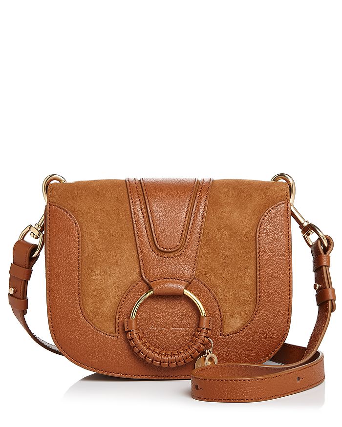 See By Chloé See By Chloe Hana Small Leather & Suede Crossbody In Caramello/gold