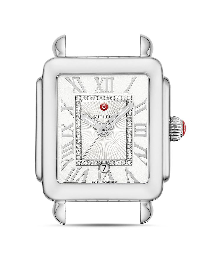 MICHELE DECO MADISON MID STAINLESS-STEEL DIAMOND WHITE DIAL WATCH HEAD, 29MM X 31MM,MW06G00A0120