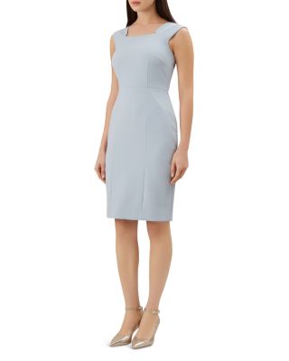 pale blue sheath dress