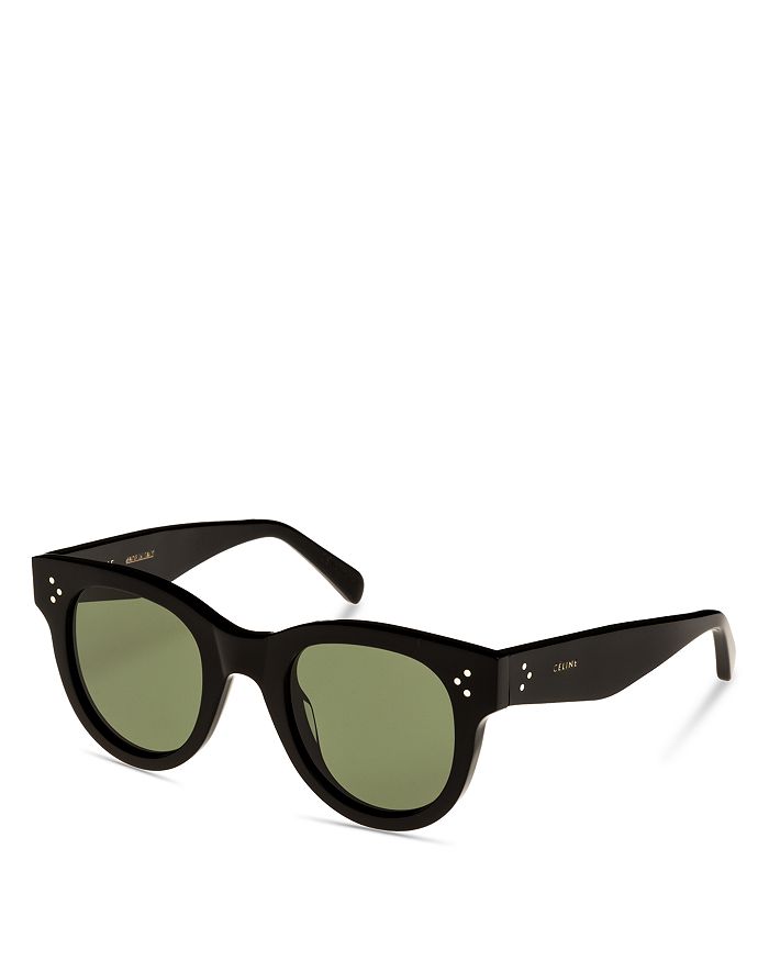 Shop Celine Round Sunglasses, 48mm In Black/crystal Smoke