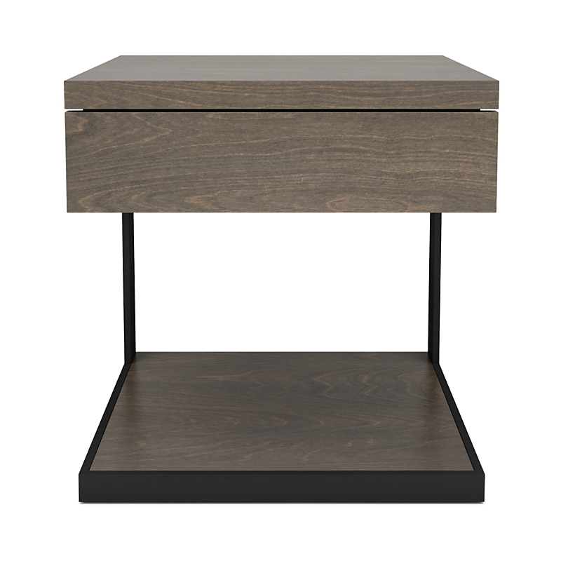 Huppe Clark 1-drawer C-shape Nightstand In Smoked Birch/black