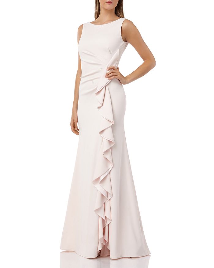 Carmen Marc Valvo Infusion Cascading Ruffle Gown Bloomingdale s