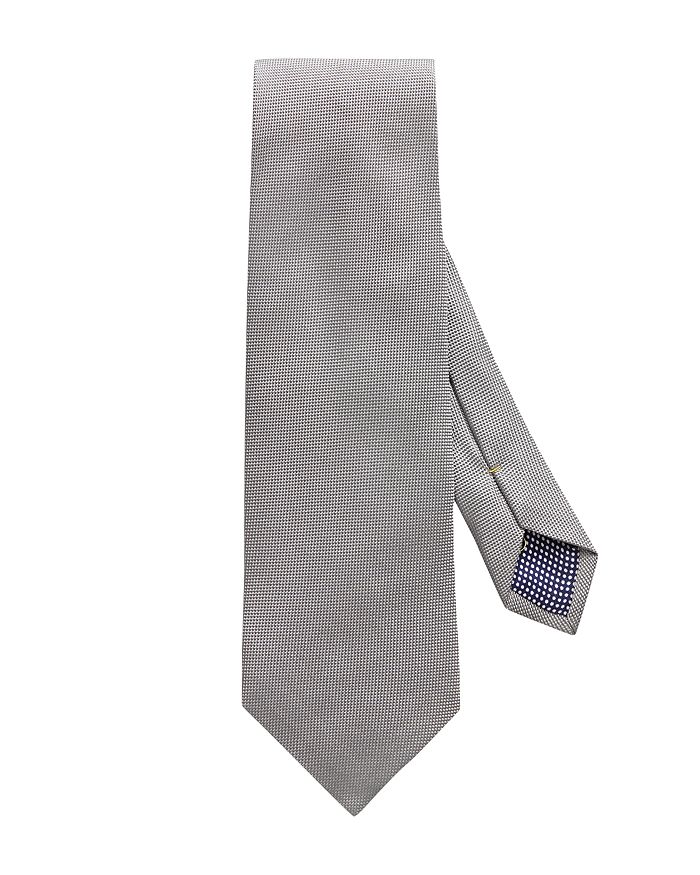 Shop Eton Solid Textured Silk Classic Tie In Gray