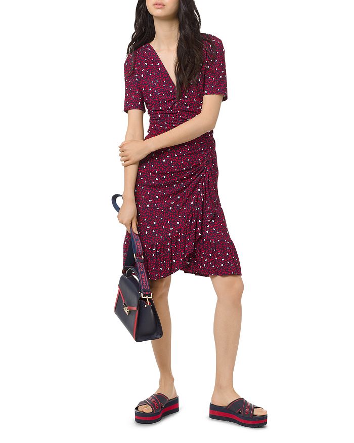 MICHAEL Michael Kors Ruched Heart Print Dress | Bloomingdale's