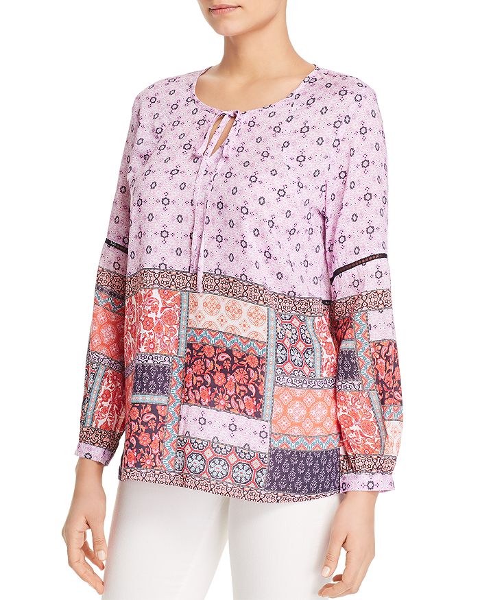 Tolani Printed Top In Patchwork