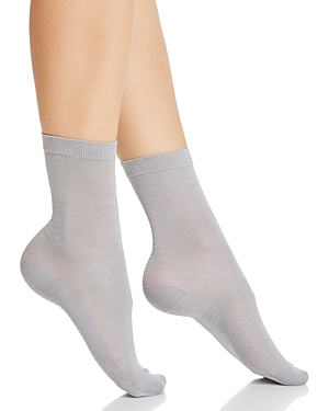Falke Sensual Silk Anklet Socks In Silver
