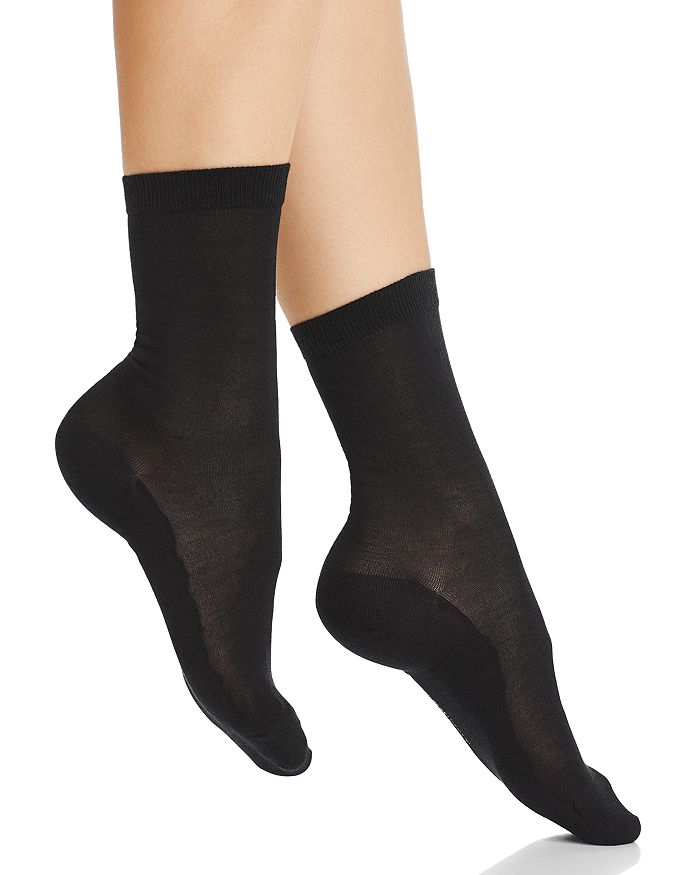 Falke Sensual Silk Blend Socks In Black