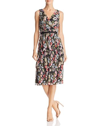 Adrianna Papell Garden Space Pleated Dress | Bloomingdale's