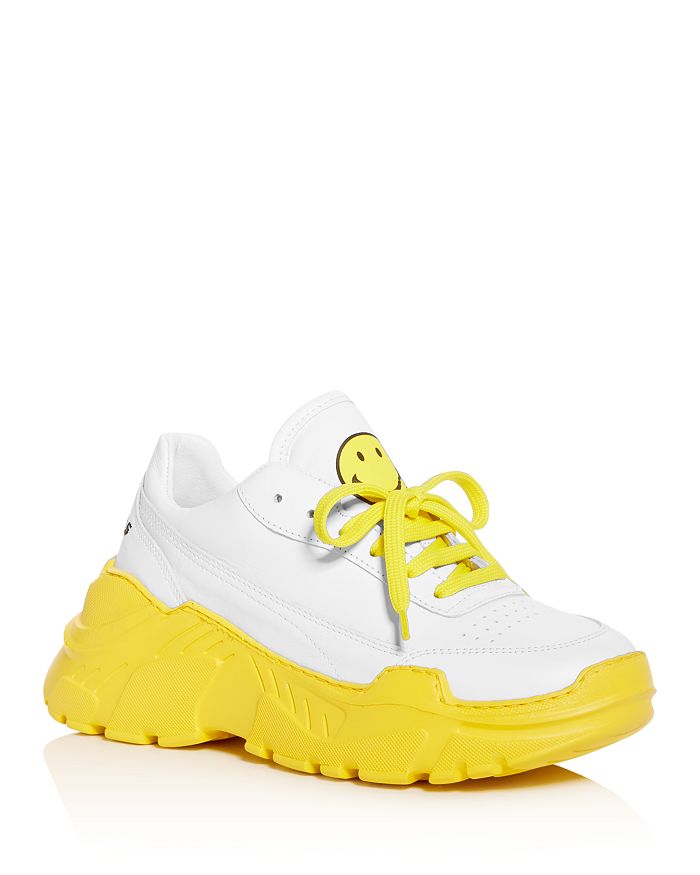 Joshua Sanders Women's Zenith Yellow Smile Low-top Sneakers In White/yellow