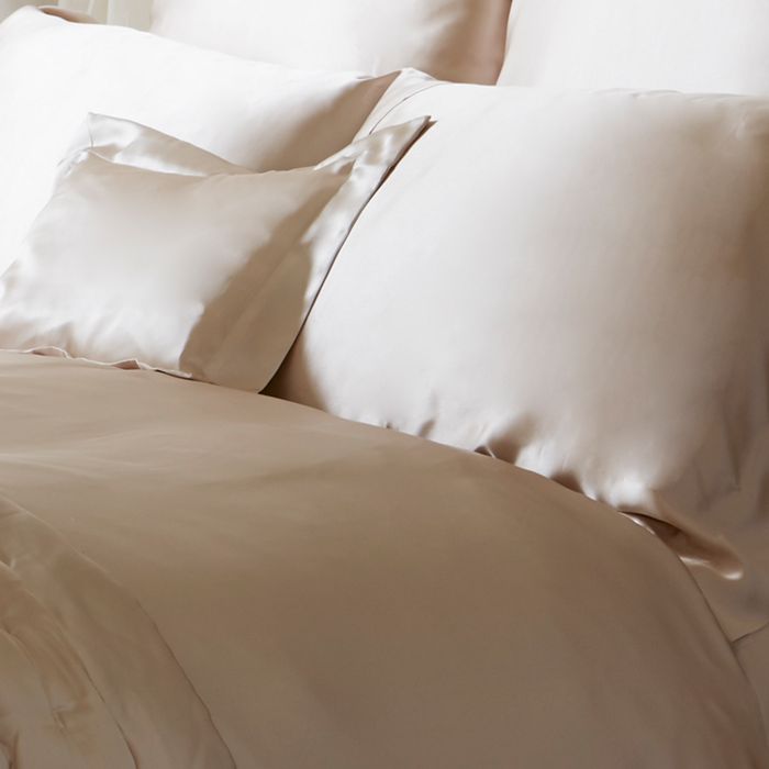 Shop Gingerlily Silk Solid Duvet Cover, King In Nude