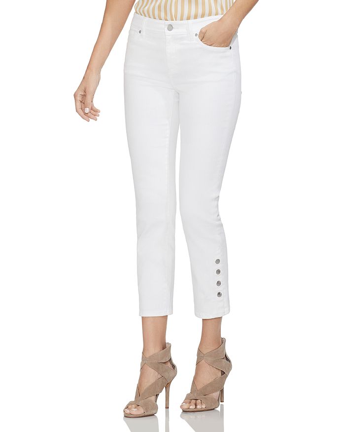 VINCE CAMUTO SNAP-CUFF STRAIGHT-LEG JEANS IN ULTRA WHITE,90993354
