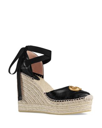 Gucci Women's Ankle Tie Wedge Platform Espadrille Sandals | Bloomingdale's