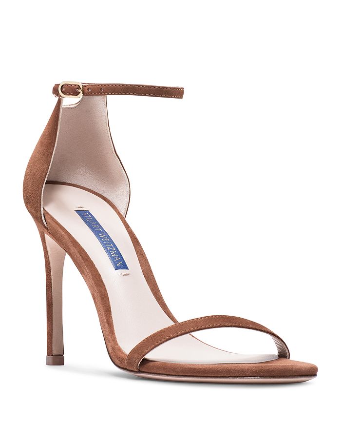 Stuart Weitzman Women's Nudistsong High-heel Sandals In Basket Brown Suede