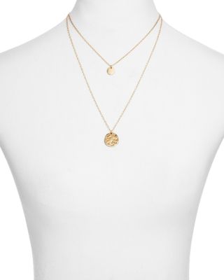 Layered Disc Pendant Necklace, 16"-22" - Exclusive