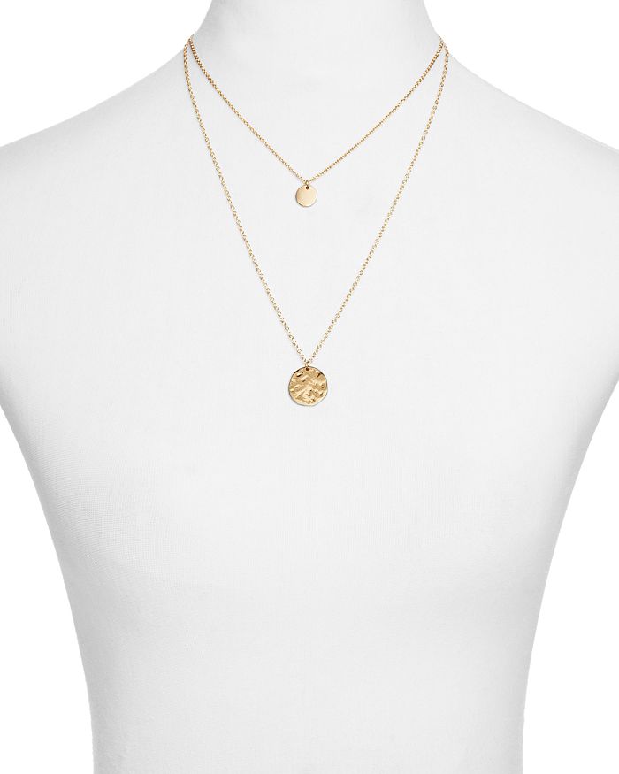 Shop Aqua Helen Owen X  Layered Disc Pendant Necklace, 16-22 - 100% Exclusive In Gold