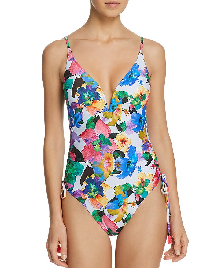 NANETTE LEPORE XS 2 PC swimsuit bikini halter tropical green