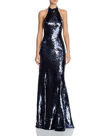 Sachin and Babi Eva Sequined Halter Gown | Bloomingdale's