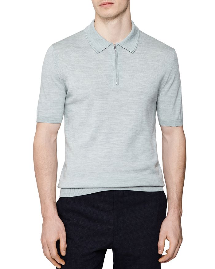 REISS Maxwell Merino Half-Zip Shirt | Bloomingdale's