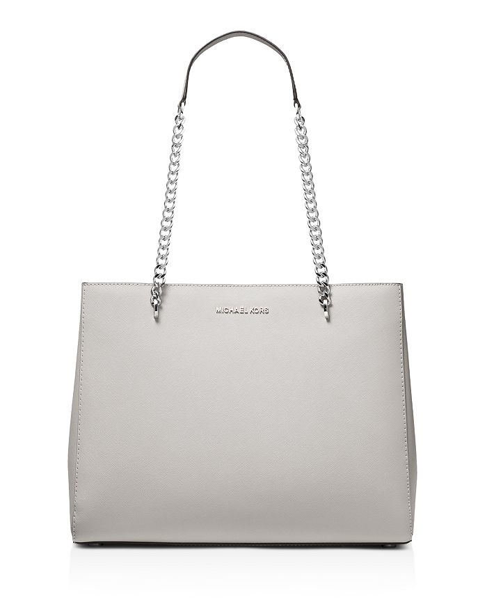 Michael Michael Kors Ellis Large Leather Tote In Aluminum silver