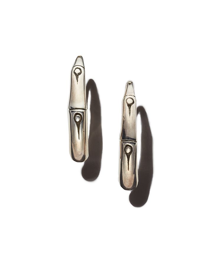 JOHN HARDY STERLING SILVER BAMBOO SMALL SWEEP EARRINGS,EB5962