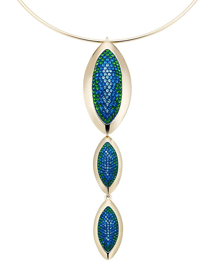 Atelier Swarovski By Themis Zouganeli Evil Eye Pendant Collar Necklace, 10 In Blue/gold