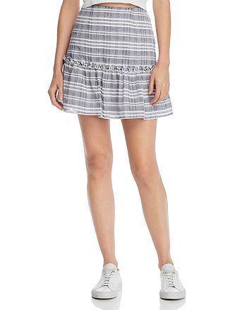The Fifth Label Ivy Ruffled Faded Plaid Mini Skirt | Bloomingdale's