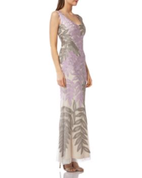 js collections leaf embroidered gown