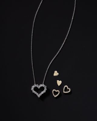 Diamond Heart Necklace in 14K White Gold, .50 tcw&nbsp;