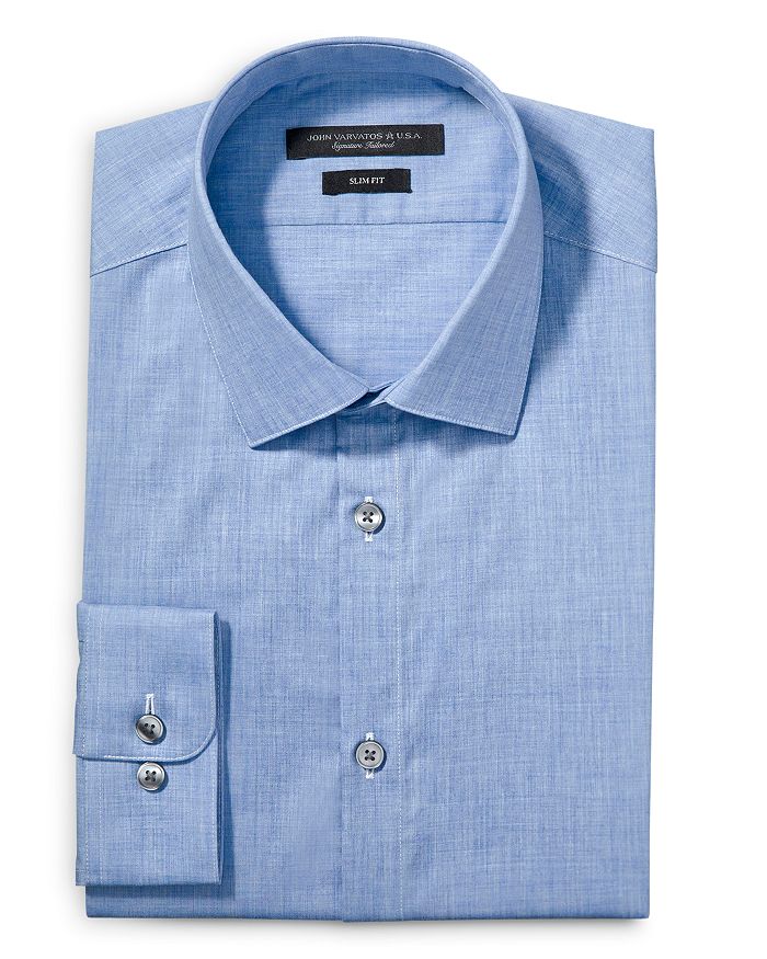 John Varvatos Star USA Melange Solid Slim Fit Dress Shirt | Bloomingdale's