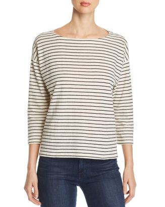 Eileen Fisher Striped Boat-Neck Top | Bloomingdale's