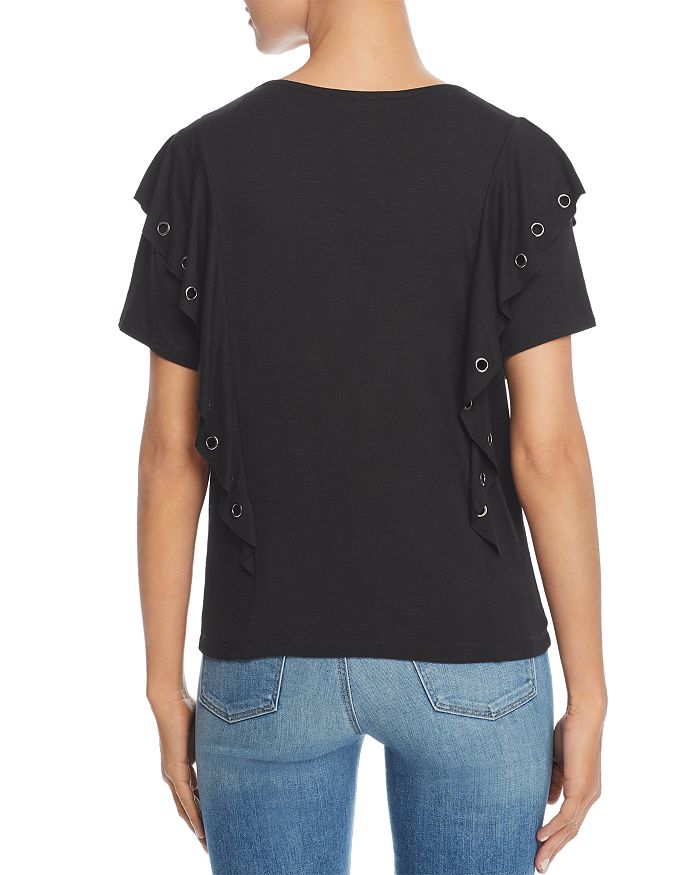 Design History GrommetRuffle Top In Onyx ModeSens