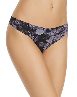 Calvin Klein Invisibles Thong In Dark Floral Print