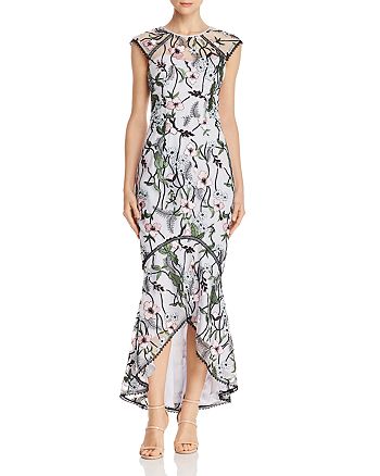 Bariano Alex Floral-Embroidered Gown | Bloomingdale's