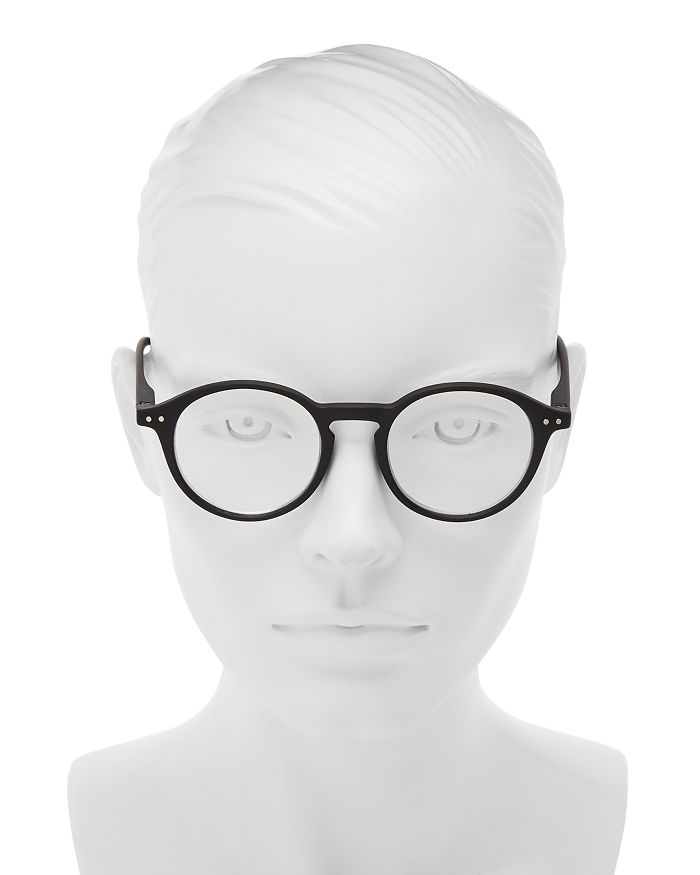 Izipizi Collection D Round Blue Light Glasses, 46mm In Black/screen