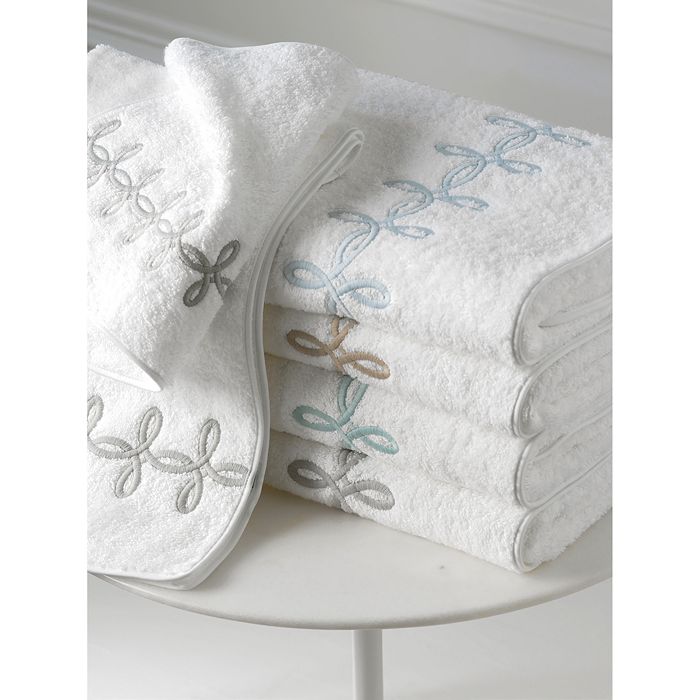 Shop Matouk Gordian Knot Milagro Hand Towel - 100% Exclusive In White/navy Blue
