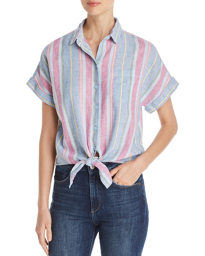 Beachlunchlounge Tie-front Shirt In Better Than Rainbow