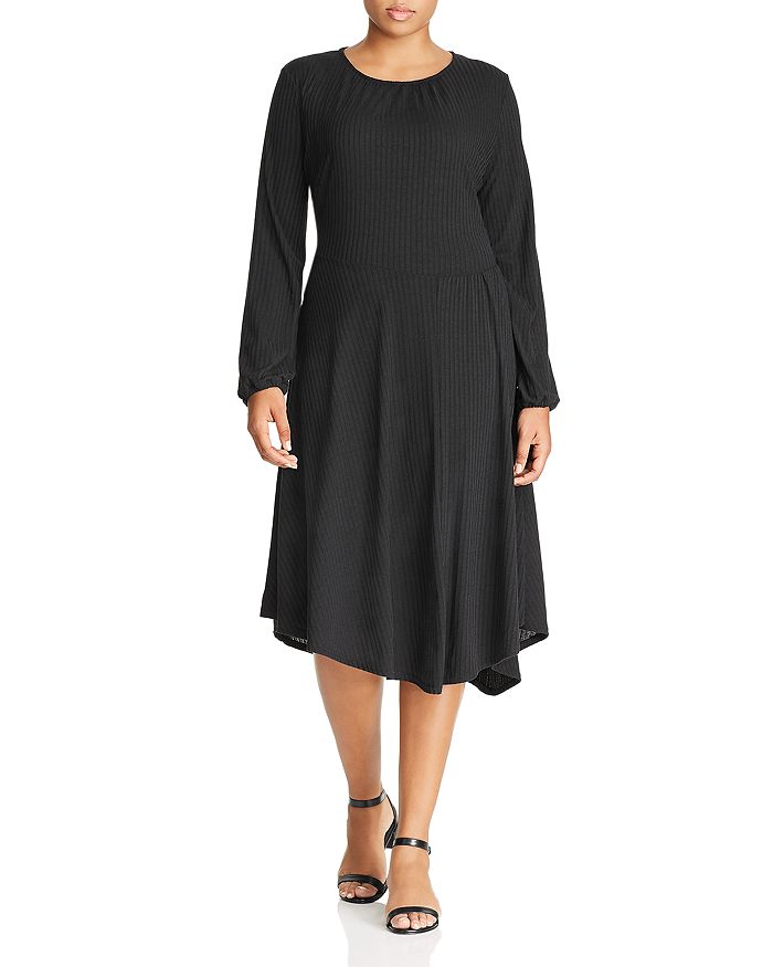 Lost Ink Plus Ribbed Long-Sleeve Dress | Bloomingdale's