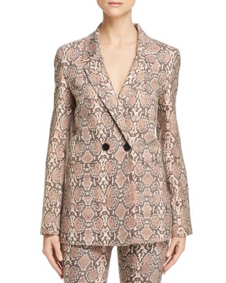 Anine Bing Madeleine Snakeskin Print Blazer | Bloomingdale's