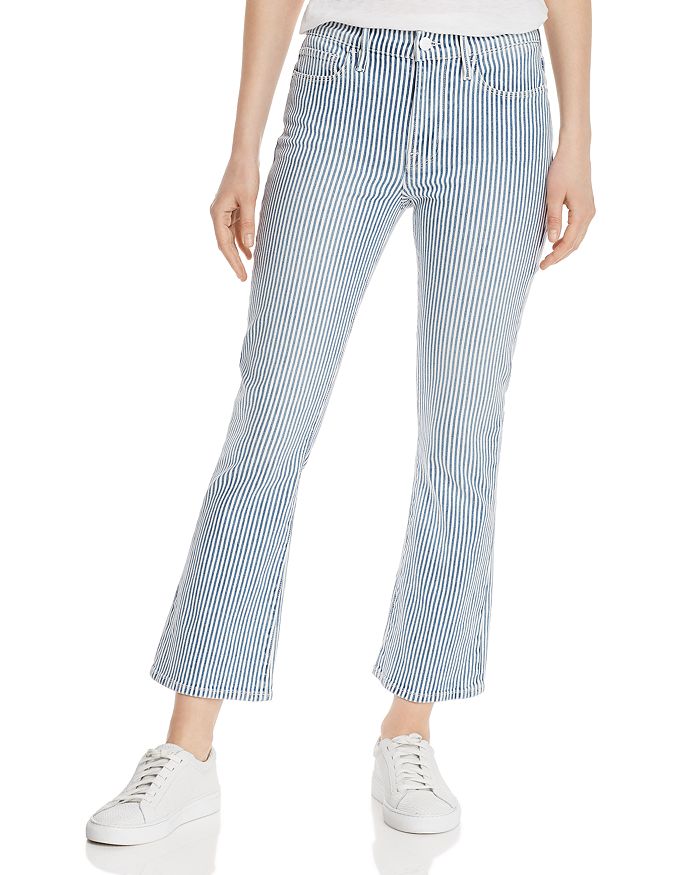 FRAME ENGINEER-STRIPE CROPPED MINI BOOT JEANS IN NORMANDIE,ESCMB144