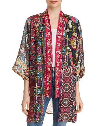 Johnny Was Emilia Mixed-Print Silk Kimono - 100% Exclusive | Bloomingdale's