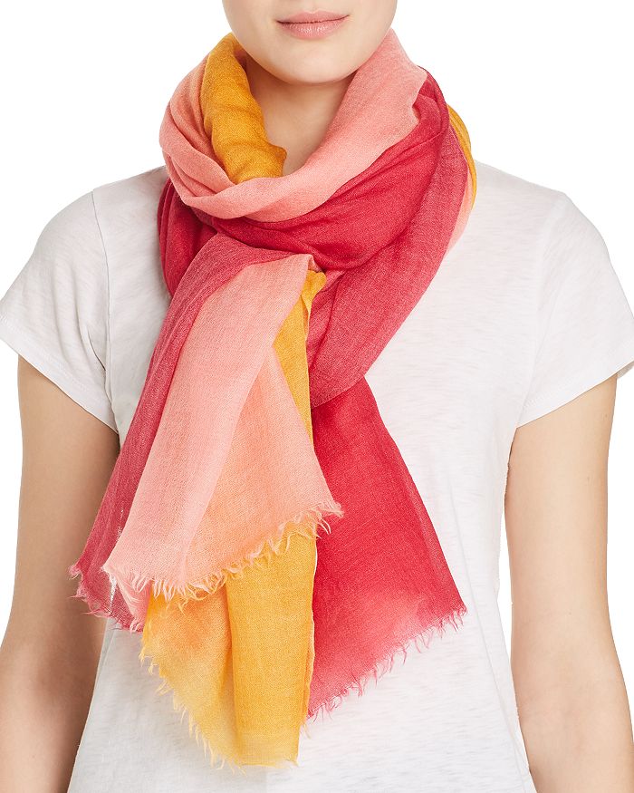 Valbisenzio Summer Joy Dip-dye Cashmere Scarf In Multi Bright