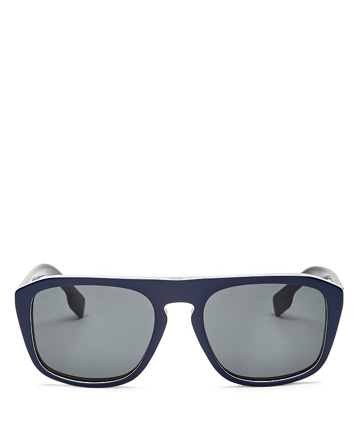 BURBERRY Men's Check Square Sunglasses, 54mm,BE428655-X