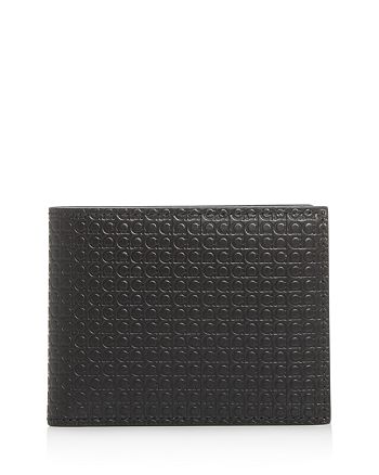 Salvatore Ferragamo Mini Gancini Embossed Leather Bi-Fold Wallet ...