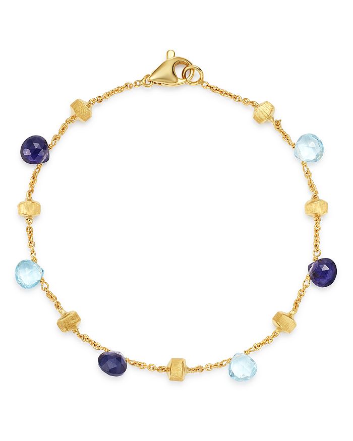 Shop Marco Bicego 18k Yellow Gold Paradise Iolite & Blue Topaz Beaded Bracelet - 100% Exclusive In Blue/gold
