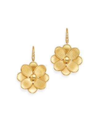 Marco Bicego - 18K Yellow Gold Petali Diamond Flower Drop Earrings