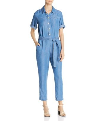 DKNY DKNY Chambray Short-Sleeve Jumpsuit | Bloomingdale's