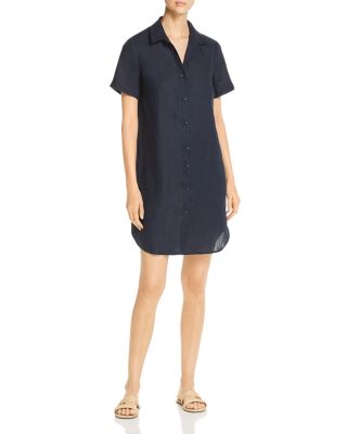 knee length dresses for ladies Annet Linen Blend Midi Dress-Ivory Painted Dot Spaced main image 1