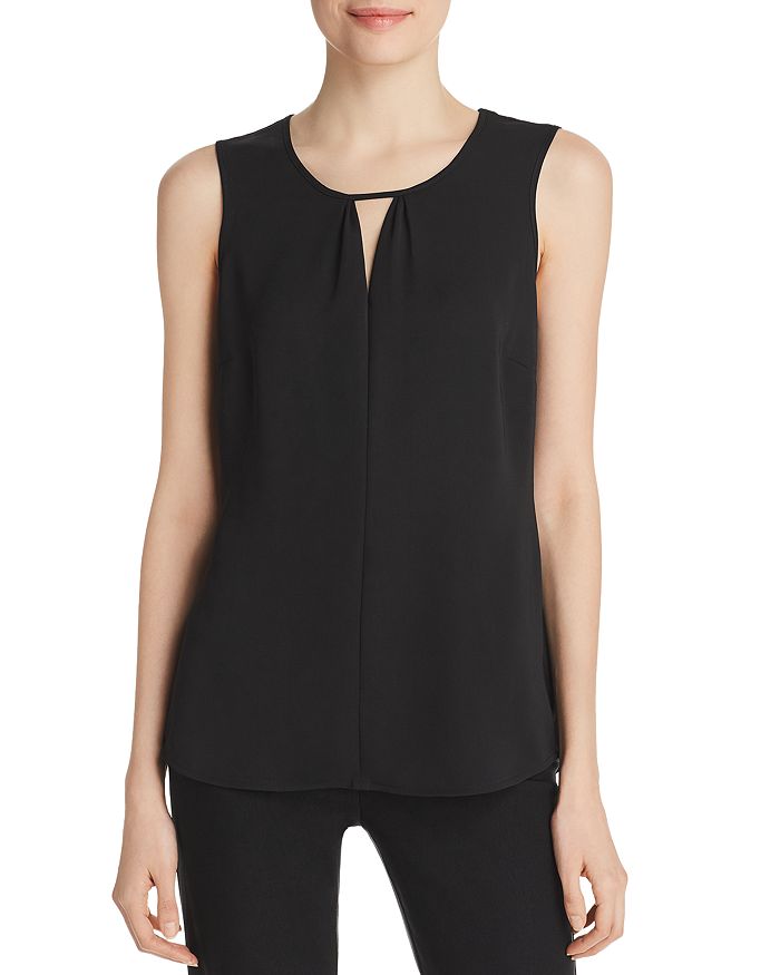 Nic And Zoe Nic+zoe Sleeveless Keyhole Top In Black Onyx